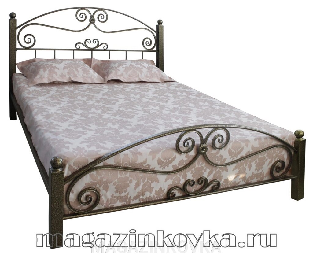 Кровать кованая «Стелла X» двуспальная металлическая от компании MAGAZINKOVKA - фото 1