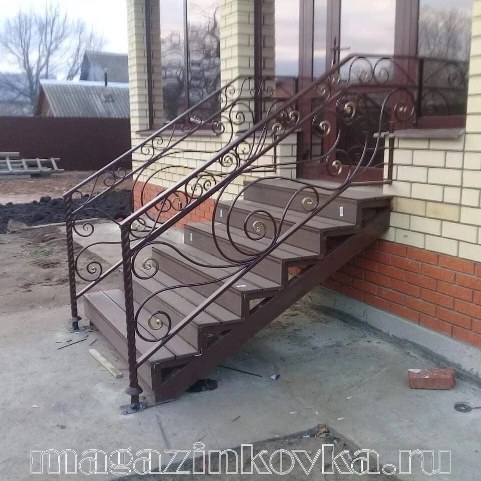 Перила кованые «Алекса Х» металлические от компании MAGAZINKOVKA - фото 1