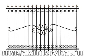 Забор кованый «Лилия Х» металлический прямой в Москве от компании MAGAZINKOVKA
