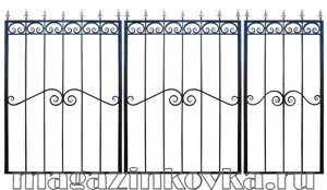 Ворота кованые «Садовод Х» металлические прямые