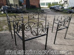 Ритуальная оградка кованая металлическая «Угловая 3Х»
