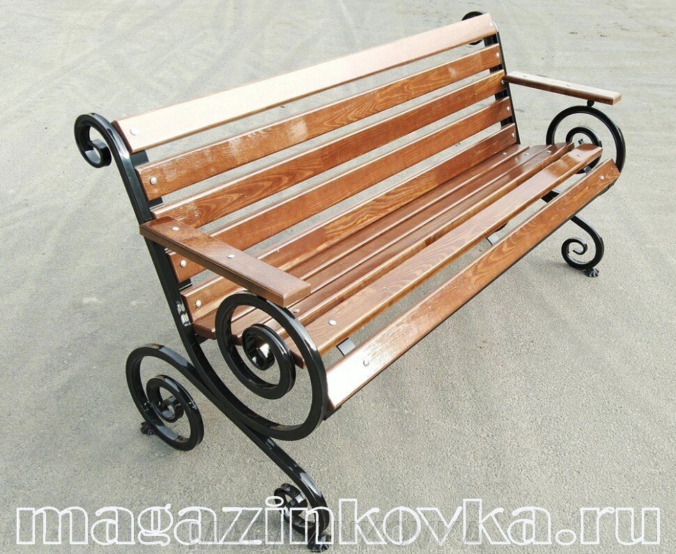 Скамейка «Лагуна 1.5м X» кованая металлическая от компании MAGAZINKOVKA - фото 1