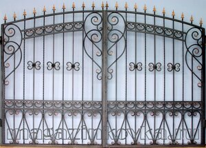 Ворота кованые «Купеческие Премиум Х» металлические арочные