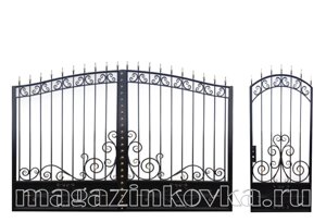 Ворота кованые «Мальта Х» металлические арочные