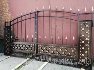 Ворота кованые «Романовские 2 Х» металлические арочные