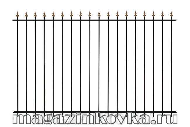 Забор кованый «Анна Х» металлический прямой от компании MAGAZINKOVKA - фото 1