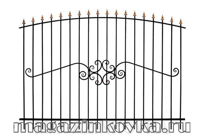 Забор кованый «Надежда Х» металлический арочный от компании MAGAZINKOVKA - фото 1