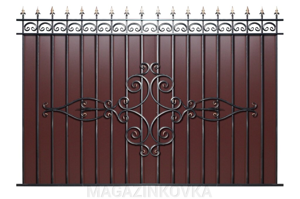 Забор "Лаура X" кованый металлический ##от компании## magazinkovka. ru - ##фото## 1