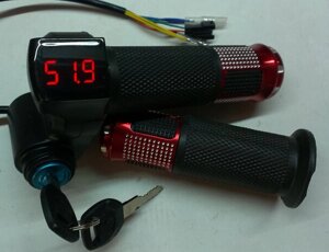 Ручка газа для электровелосипеда с индикацией заряда аккумулятора 36/48 В