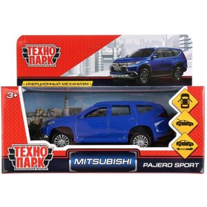 Машина металл mitsubishi pajero SPORT 12 см, двери, баг, инер, синий pajero-S-BU