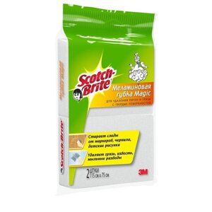 Губки меламиновые 3M Scotch-Brite 115х75х30 мм 2 штуки в упаковке