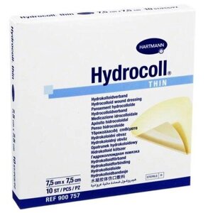 HYDROCOLL thin (9007572) Гидроколлоидные повязки на слабоэкссудирующие раны 7,5х7,5см 10шт