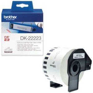Картридж для принтера этикеток Brother DK22223 (50 мм x 30 м, цвет ленты белый, шрифт черный)