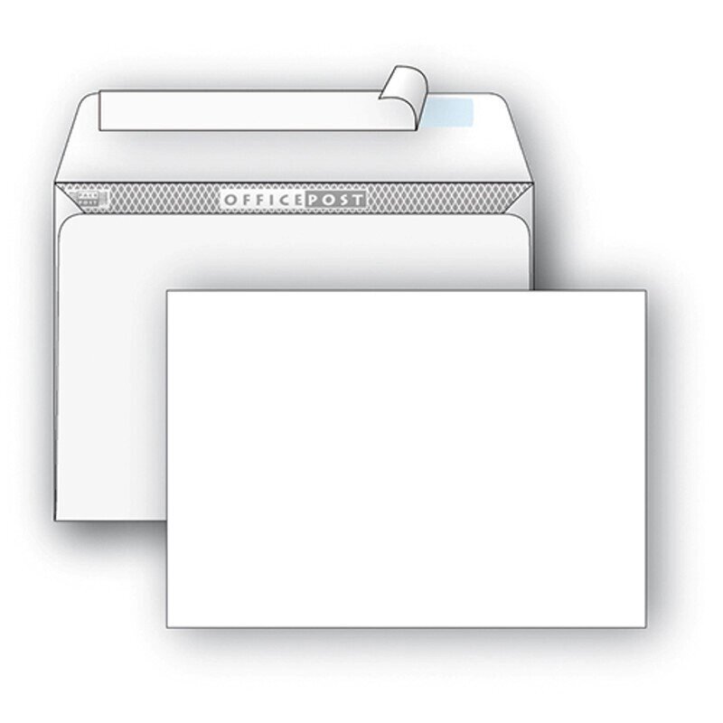Конверт почтовый OfficePost C4 (229x324 мм) белый удаляемая лента (250 штук в упаковке) от компании Арсенал ОПТ - фото 1