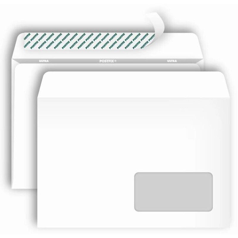 Конверт почтовый Postfix Bong С5 (162x229 мм) белый удаляемая лента правое окно (1000 штук в упаковке) от компании Арсенал ОПТ - фото 1