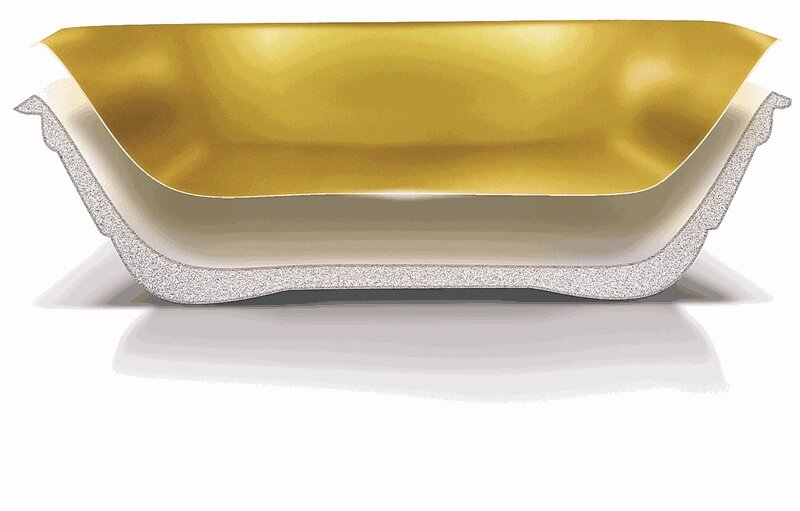 Лотки/подложки из вспененного полистирола для ручной упаковки золото  D-2 225х135х20 300шт/уп от компании Арсенал ОПТ - фото 1