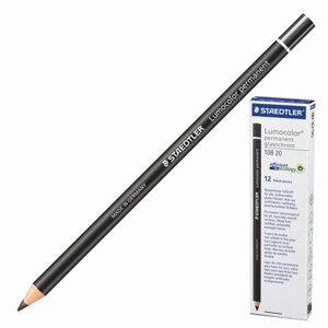 Маркер-карандаш сухой перманентный для любой поверхности, черный, 4,5 мм, STAEDTLER