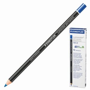 Маркер-карандаш сухой перманентный для любой поверхности, синий, 4,5 мм, STAEDTLER
