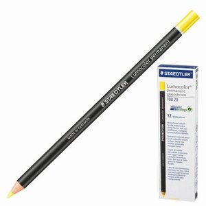 Маркер-карандаш сухой перманентный для любой поверхности, желтый, 4,5 мм, STAEDTLER