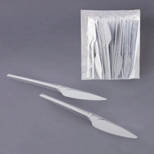 Одноразовые ножи, комплект 4000 шт. (20 упаковок по 200 штук) Эконом", пластиковые, 165 мм, белые