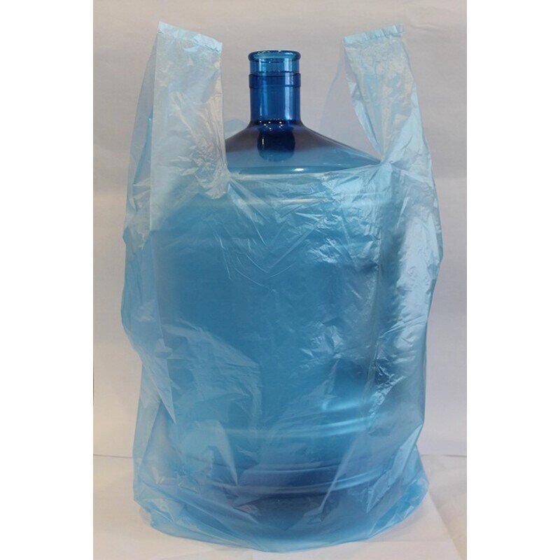 Пакет-майка на бутыль 19 литров Знак Качества ПНД прозрачный 18 мкм (32+20x68 см, 100 штук в упаковке) от компании Арсенал ОПТ - фото 1
