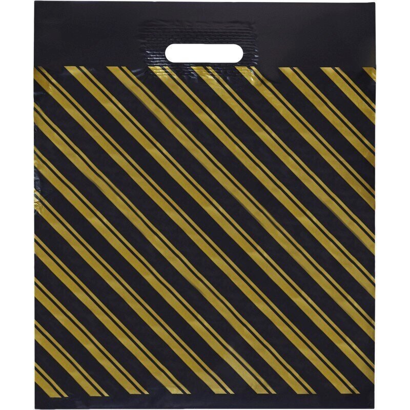 Пакет полиэтиленовый Знак Качества ПВД золотая полоса 40x47 см с вырубной ручкой (50 штук в упаковке) от компании Арсенал ОПТ - фото 1
