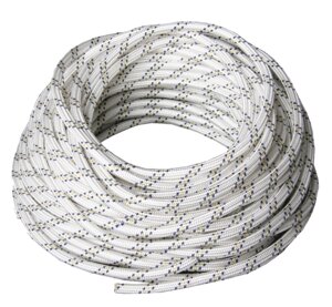 Веревка капроновая плетеная 8 мм Шнур ПА белая, смешанная 8 мм 900 кгс 10\16 кг 1 шт/уп