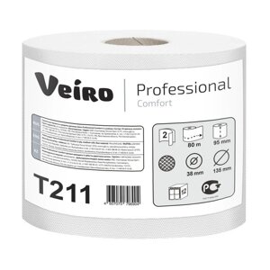 Бумага туалетная в рулонах Veiro Comfort 2-слойная 12 рулонов по 80 метров