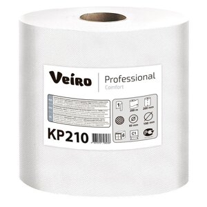 Полотенца бумажные в рулонах Veiro Professional Comfort KP210 1-слойные 6 рулонов по 200 метров (с центральной