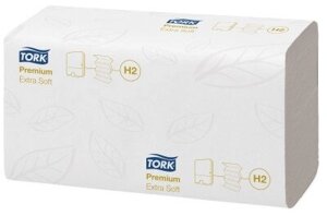 Tork Premium 100297 Полотенца MULTIFOLD белые ультрамягкие в пачках 2-сл 100л 34х21,2 х21