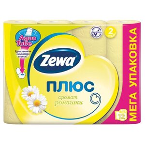 Бумага туалетная Zewa Plus 2-слойная желтая (12 рулонов в упаковке)