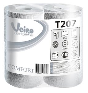 VEIRO Professional Comfort арт Т207 Туалетная бумага белая 2-х сл 8рул 25м х6