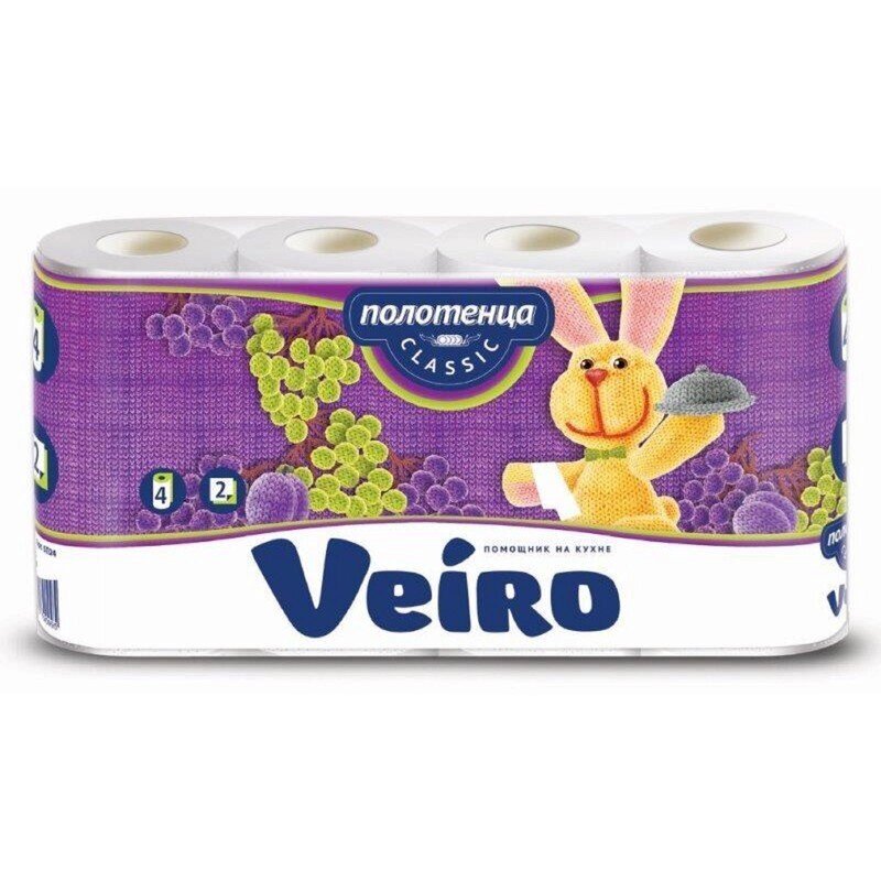 Полотенца бумажные Veiro Classic с тиснением двухслойные (4 рулона по 12.5 метра) от компании Арсенал ОПТ - фото 1