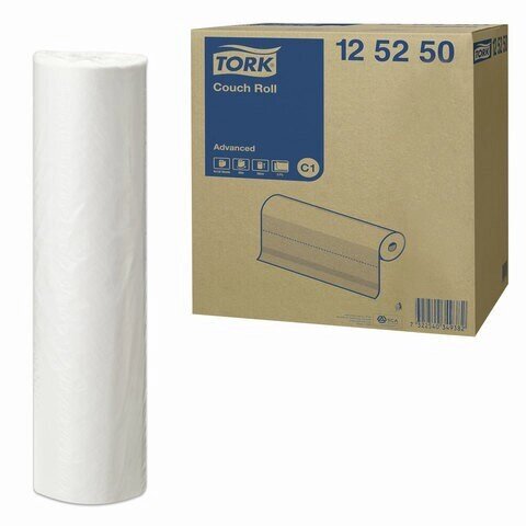 Простыни бумажные медицинские 50 м, TORK (Система C1) Advanced, комплект 9 шт., 2-слойные, белые, 37,8х50 см, от компании Арсенал ОПТ - фото 1