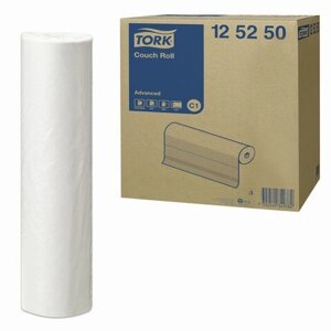 Простыни бумажные медицинские 50 м, TORK (Система C1) Advanced, комплект 9 шт., 2-слойные, белые, 37,8х50 см,