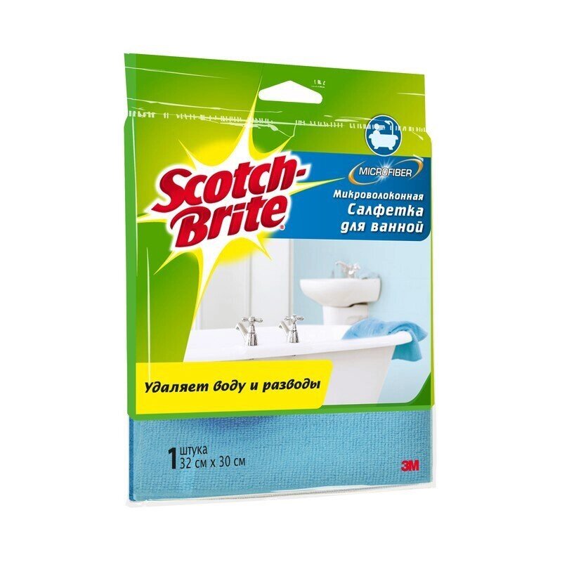Салфетка Scotch-Brite для ванной микроволокно 300 г/м 30х32см 1 шт/уп от компании Арсенал ОПТ - фото 1