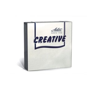 Салфетки бумажные Aster Creative (3-слойные, 33x33 см, белые с тиснением, 20 штук в упаковке)