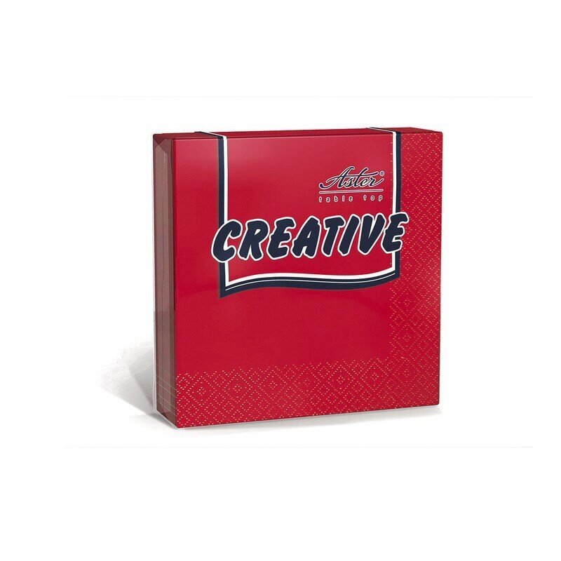 Салфетки бумажные Aster Creative (3-слойные, 33x33 см, красные с тиснением, 20 штук в упаковке) от компании Арсенал ОПТ - фото 1