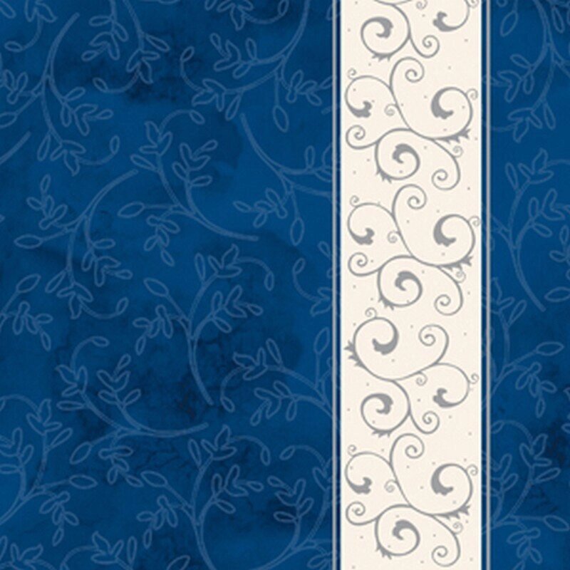 Салфетки бумажные Классика. Серебряная полоса (3-слойные, 33x33 см, синие с рисунком, 20 штук в упаковке) от компании Арсенал ОПТ - фото 1