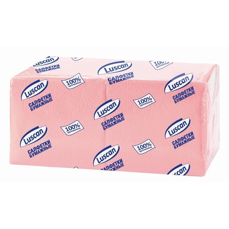 Салфетки бумажные Luscan Profi Pack 1-слойные (24x24 см, пастель, розовые, 400 штук в упаковке) от компании Арсенал ОПТ - фото 1