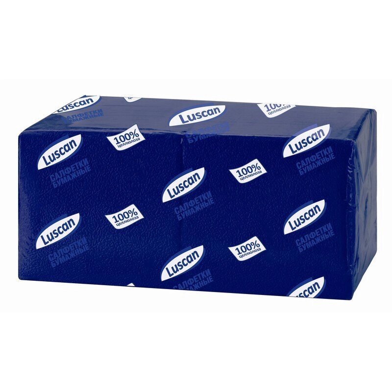 Салфетки бумажные Luscan Profi Pack 1-слойные (24x24 см, синие, 400 штук в упаковке) от компании Арсенал ОПТ - фото 1