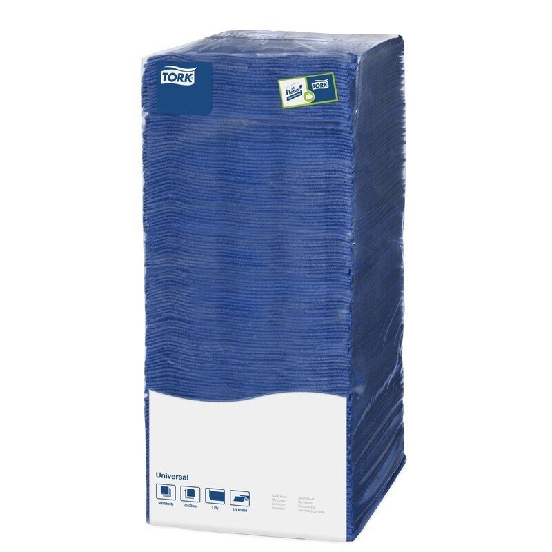 Салфетки бумажные Tork Big Pack 968122 (1-слойные, 25x25 см, синие, 500 штук в упаковке) от компании Арсенал ОПТ - фото 1