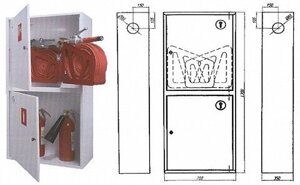 Шкаф для пожарного крана диам. 51/66мм Ш-ПК03-12 НЗБ (ШПК-320-12 НЗБ)