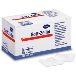 SOFT-ZELLIN (9999791) Спиртовые тампоны 60 х 30 мм; 100 шт.