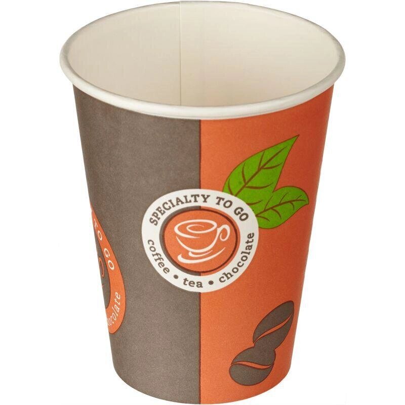 Стакан одноразовый Coffee-to-Go бумажный разноцветный 300 мл 50 штук в упаковке от компании Арсенал ОПТ - фото 1