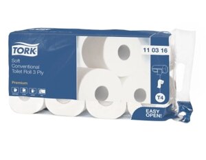 Tork Premium 110316 туалетная бумага белая ультрамягкая 3-сл 8рул х9