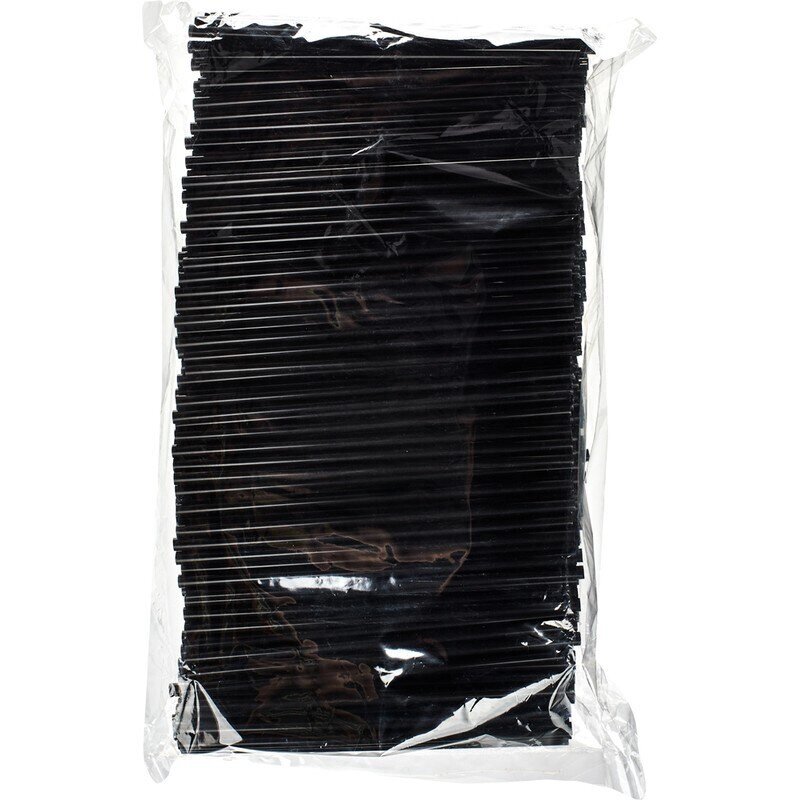 Трубочки для коктейлей черные длина 14 см 400 штук в упаковке от компании Арсенал ОПТ - фото 1