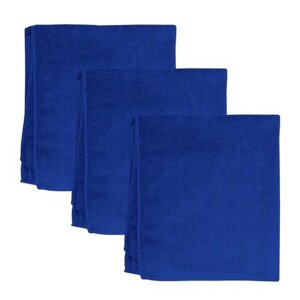 Тряпки для мытья пола из микрофибры ЛЮБАША "Эконом", комплект 3 шт., 50х60 см, цвет - синий