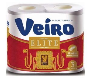 Туалетная бумага Linia Veiro Elite белая 3-сл 4рул 20м х15