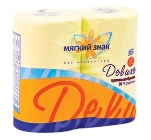 Туалетная бумага Мягкий знак - Deluxe желтая 2-х сл 4рул х21